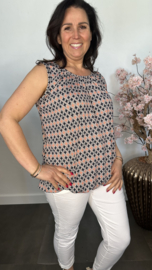 Ballon top Tube marine/peach/zand