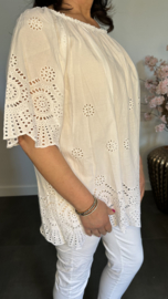 Broderie top Aurora wit