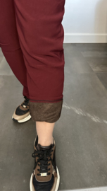 Tregging met fleece gevoerd en glitter detail Bordeaux