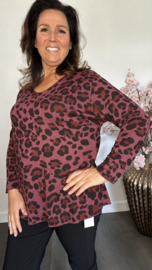 Trui Bibi panter Bordeaux