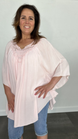 Tuniek chantal met kant roze +SIZE SALE