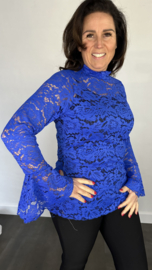 Kanten top Jill kobalt SALE
