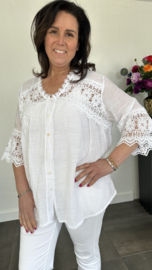 Blouse met kant Summer wit