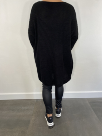 Grof gebreide oversized trui zwart