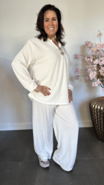 2-Delig comfy pak Sunny ribbel Ecru SALE