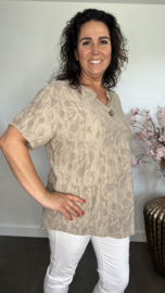 Blouse Silvi flowers Taupe