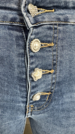 G-smack Jeans HIGH WAIST slim fit met glitter knopen