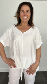 Top met gehaakt detail op de rug ecru