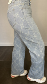 Red Berry Jeans WIDE LEG met ruit