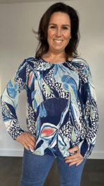 Ballon shirt met elastiek felicia blauw