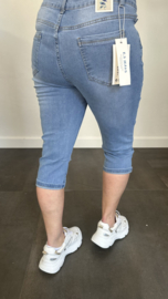 Capri stretch jeans met omslag