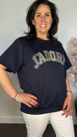 Sweatshirt J'adore panter/ bling Marine