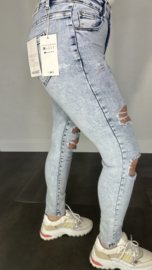 G-smack high waist jeans met scheuren