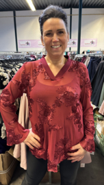 Top Dahlia met bloemen Bordeaux SALE
