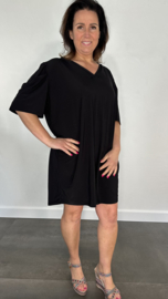 Tuniek / jurk Gina travel met pofmouw zwart