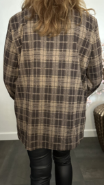 Geruite blazer bruin
