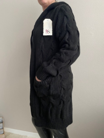 Kabelvest met capuchon zwart SALE