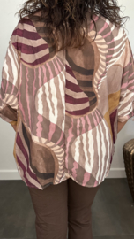 Blouse Selma met strikjes Taupe