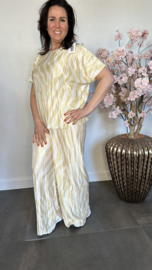 2-Delig comfy pak plissé Zebra Goud/geel SALE