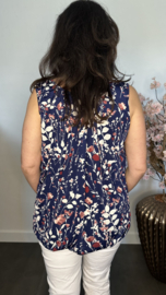 Ballon top Blossom marine/roze/ecru