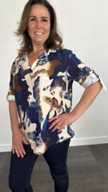 Blouse Amber met kraagje marine