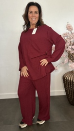 Crinkle pak met Gesp Bordeaux