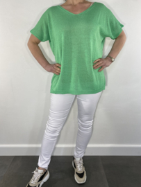Gebreid truitje Kimmy met korte mouw lente groen