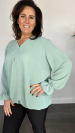Top Maya crepe +SIZE zeegroen