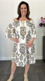 Jurk Bianca lily/flower zwart +SIZE