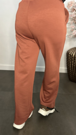 Palazzo broek Mirjam met siernaad Roestbruin