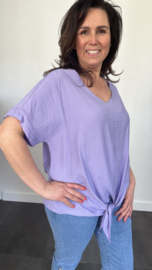 Top met gehaakt detail op de rug lila