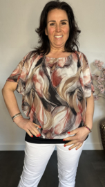 Blouse met boord Marble zwart