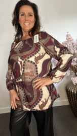 Blouse Panters en Chains Bordeaux