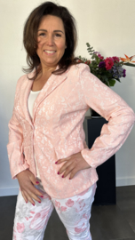 Kanten blazer roze