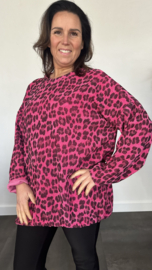 Tuniek baby rib panter +SIZE fuchsia