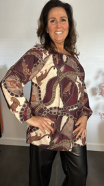 Blouse Panters en Chains Bordeaux