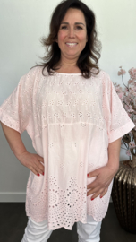 Broderie shirt Fiona roze