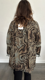 Top met flared mouw tijger army