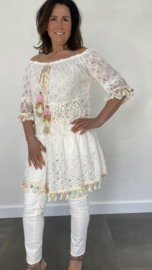 Ibiza tuniek/jurk kant ecru