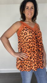 Hemd met kant black panter oranje