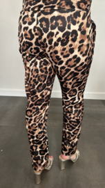 Stretch broek panter camel