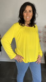 Ballon shirt travel met elastiek geel