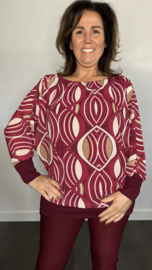 Blouse met boord elips bordeaux