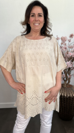 Broderie shirt Fiona zand
