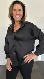 Blouse Roxy satijn look zwart SALE
