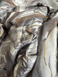 Stretch jurk Gold marble roos grijs