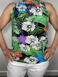 Halter top gebloemd zwart