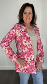 Blazer gebloemd fuchsia