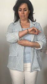 Opengewerkte blazer IJsblauw