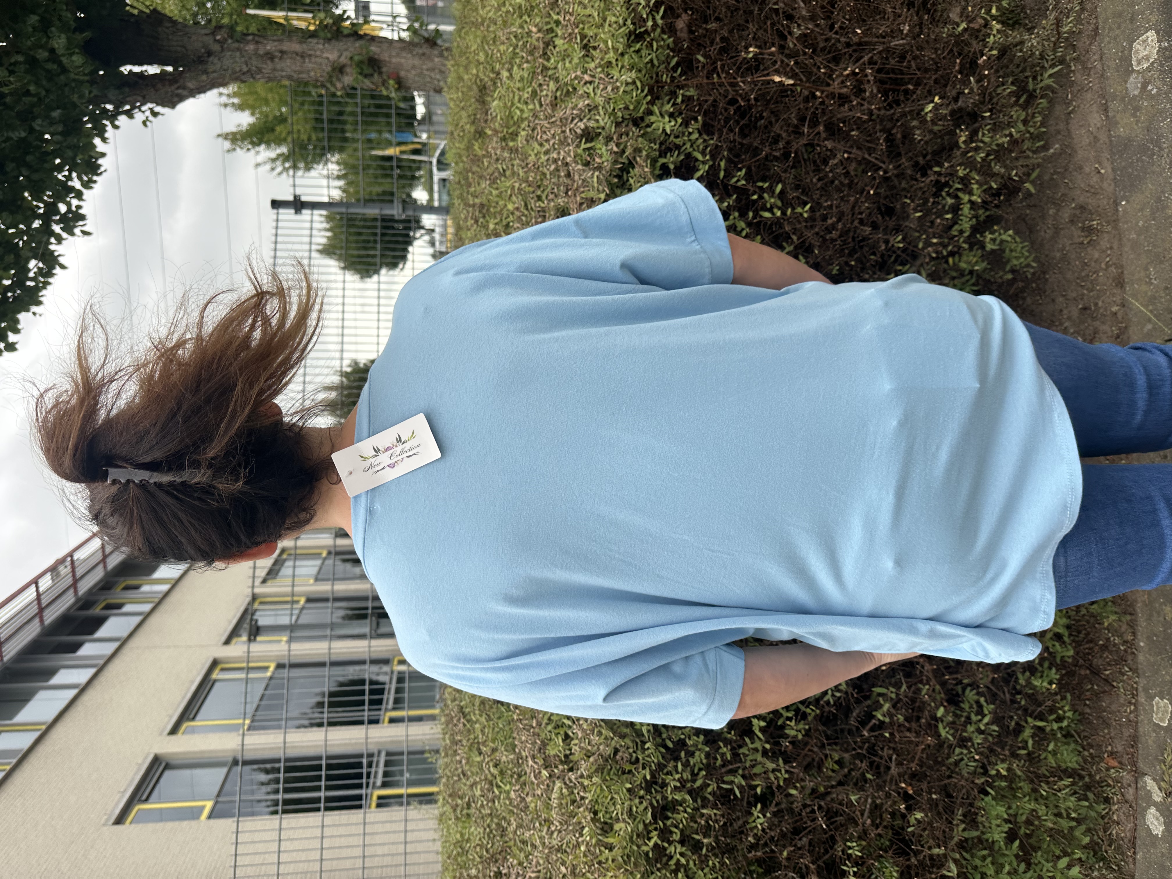 Oversized t-shirt Glamour licht blauw SALE